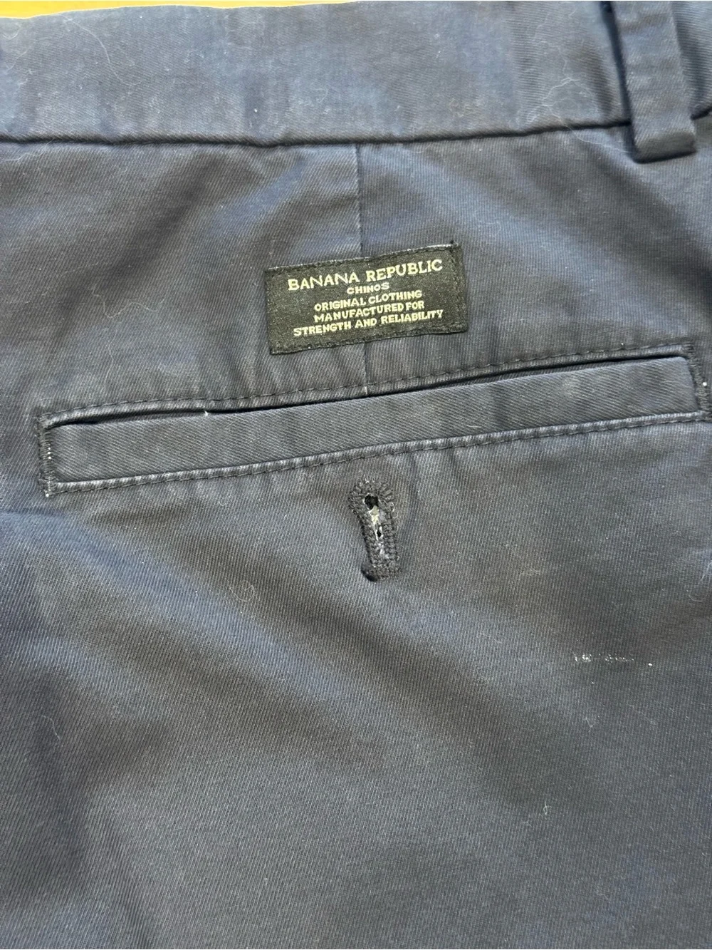 Banana Republic Aiden Chino Navy Blue Stretch Slim Fit Flat Front 35x32 Mens